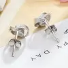 925 Sterling Silver Rose Flower Stud Earrings