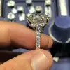 Handmade 5.5 CT Round Cut Sterling Silver Engagement Ring
