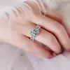 2ct Cushion Cut White Sapphire 3pcs Bridal Set