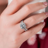 2ct Cushion Cut White Sapphire 3pcs Bridal Set