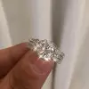Handmade 1.5 ct Round Cut 925 Sterling Silver Ring Set