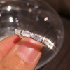 3ctw Emerald Cut White Sapphire Dainty Eternity Band