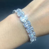 12ctw Emerald and Round Cut White Sapphire Bracelet