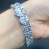 12ctw Emerald and Round Cut White Sapphire Bracelet