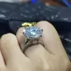 12ct Round Cut White Sapphire Engagement Ring