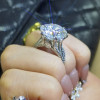12ct Round Cut White Sapphire Engagement Ring