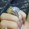 12ct Round Cut White Sapphire Engagement Ring