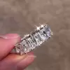 12CTW Radiant Cut White Sapphire Eternity Band