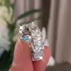 12CTW Radiant Cut White Sapphire Eternity Band