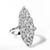 Handmade Emerald Cut Cluster Marquise Shaped Ring