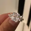 Handmade 3.5 ct Radiant Cut 925 Sterling Silver Engagement Ring
