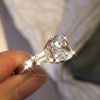 3ct Cushion Cut White Sapphire Engagement Ring