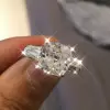 3ct Cushion Cut White Sapphire Engagement Ring