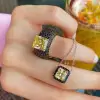 6.5ct Radiant Cut Yellow Sapphire Bold Paved Ring