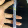 Round Cut White Sapphire Three-Row Statement Bracelet