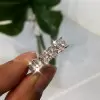 Princess Cut White Sapphire Eternity Band