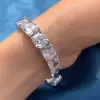78ctw Asscher Cut White Sapphire Tennis Bracelet