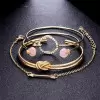 Four-piece Alloy Fashion Bracelet Set