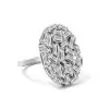 Handmade Emerald Cut Cluster Oval Shaped 925 Sterling Silver Ring