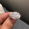2ctw Emerald Cut White Sapphire Wedding Band