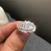2ctw Emerald Cut White Sapphire Wedding Band
