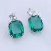 32ctw Cushion Cut Sapphire or  Aquamarine Drop Earrings