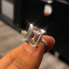 Handmade 2 ct Emerald Cut 925 Sterling Silver Ring