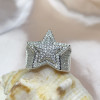 Men's Micro-pave Setting  Round Cut White Sapphire Star Ring