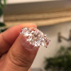 Handmade  2 ct  Round Cut  3 Stones Rose Gold Ring