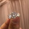 Handmade  2 ct  Round Cut  3 Stones Rose Gold Ring