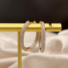 Classic Round Cut White Sapphire Hoop Earrings in Rose Gold