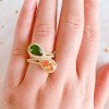 Handmade Bypass Pear Cut Sterling Silver Ring