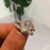 Handmade Halo 2 ct Pear Cut Wedding Set