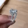 Handmade Halo 2 ct Pear Cut Wedding Set