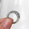 Handmade Round Cut Sapphire Silver Band 
