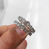 Handmade 0.8 ct Round Cut Sterling Silver 2 Pieces Wedding Set
