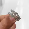 Handmade 0.8 ct Round Cut Sterling Silver 2 Pieces Wedding Set