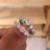 Handmade 0.8 ct Round Cut Sterling Silver 2 Pieces Wedding Set