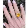 10ct Yellow Sapphire Hammered Finish Cocktail Ring