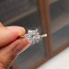 Handmade 1.5 ct  Round Cut Simple Design 925 Sterling Silver Engagement Ring