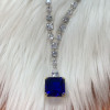 23ct Princess Cut Yellow Sapphire Pendant Necklace 