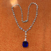 23ct Princess Cut Yellow Sapphire Pendant Necklace 