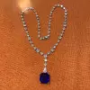 23ct Princess Cut Yellow Sapphire Pendant Necklace 