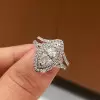 1.6ct Marquise Cut White Sapphire 2pcs Bridal Set