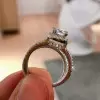 Handmade Halo 1.2 ct Round Cut Split Shank Engagement Ring