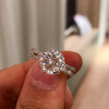 Handmade Halo 1.2 ct Round Cut Split Shank Engagement Ring