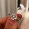 Handmade Halo 1.2 ct Round Cut Split Shank Engagement Ring