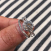 Handmade Halo 1.2 ct Round Cut Ring Set With One Band