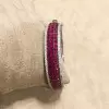 22ctw Invisible Setting Princess Cut Ruby Bangle Bracelet