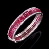 22ctw Invisible Setting Princess Cut Ruby Bangle Bracelet